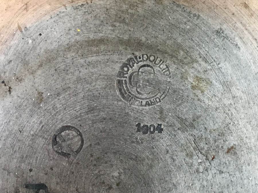 Antique Royal Doulton England Footed 3 Handled Pot Vase Cauldron Stoneware 1904 7'H X 8'W [Photo 14]