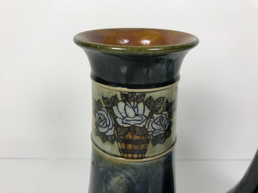 Pair Of Antique Royal Doulton England Vases Stoneware 7998E 8.5'H X 5'W [Photo 2]