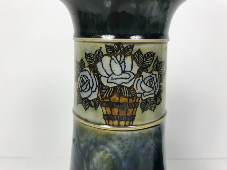 Pair Of Antique Royal Doulton England Vases Stoneware 7998E 8.5'H X 5'W [Photo 3]