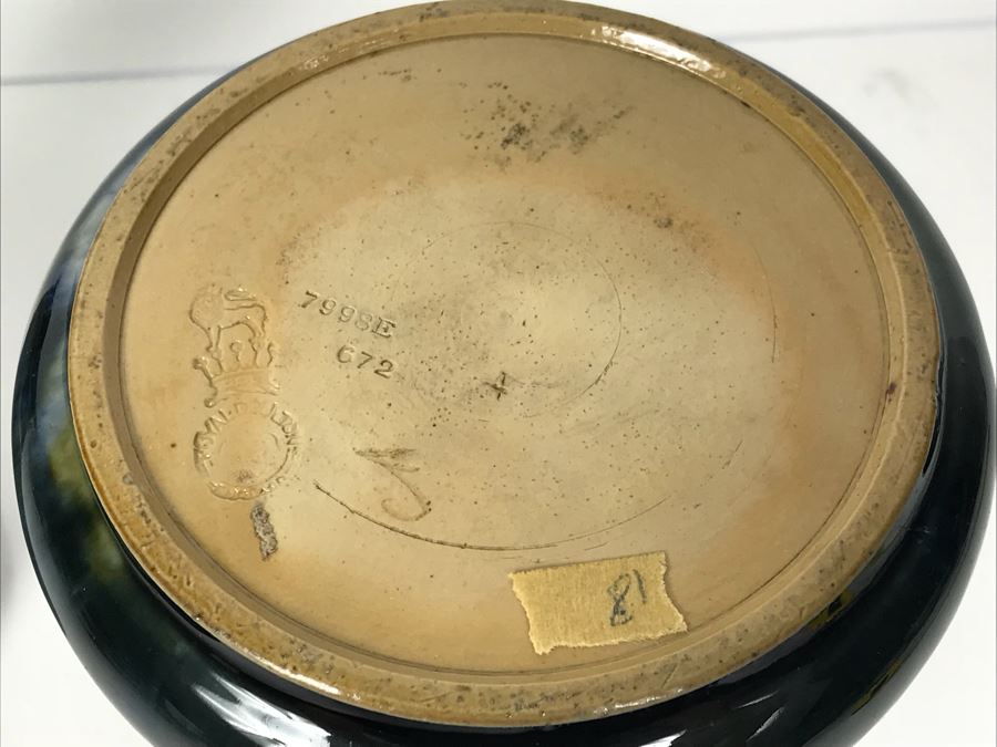 Pair Of Antique Royal Doulton England Vases Stoneware 7998E 8.5'H X 5'W [Photo 11]