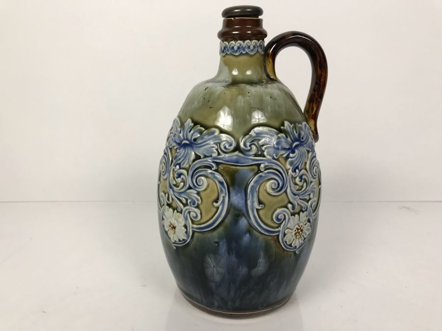 Antique Doulton Lambeth England Whiskey Jug With Stopper 9051 8.5'H [Photo 4]