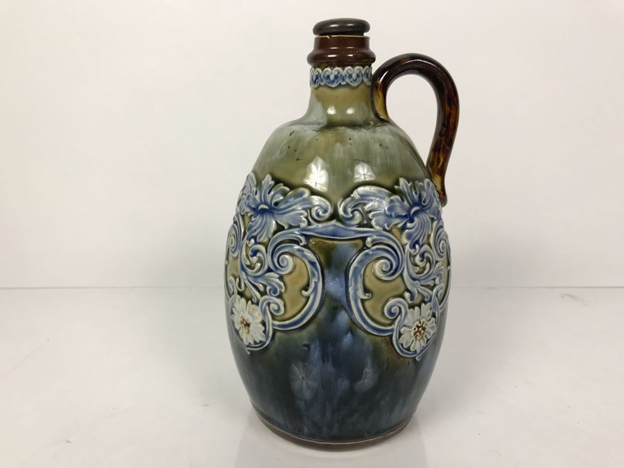 Antique Doulton Lambeth England Whiskey Jug With Stopper 9051 8.5'H [Photo 3]