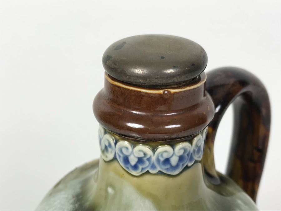 Antique Doulton Lambeth England Whiskey Jug With Stopper 9051 8.5'H [Photo 7]