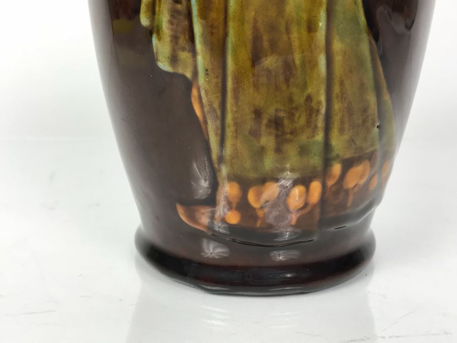 Antique Royal Doulton England Jug Witch Playing Flute Kingsware Pied Piper Flask [Photo 9]