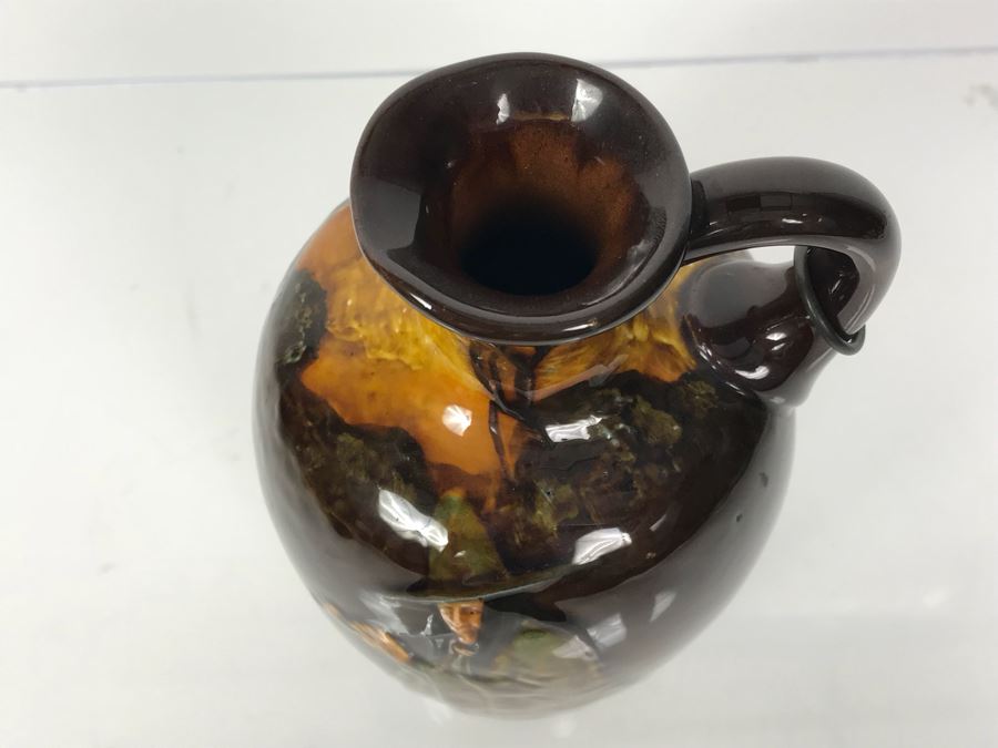 Antique Royal Doulton England Jug Witch Playing Flute Kingsware Pied Piper Flask [Photo 12]