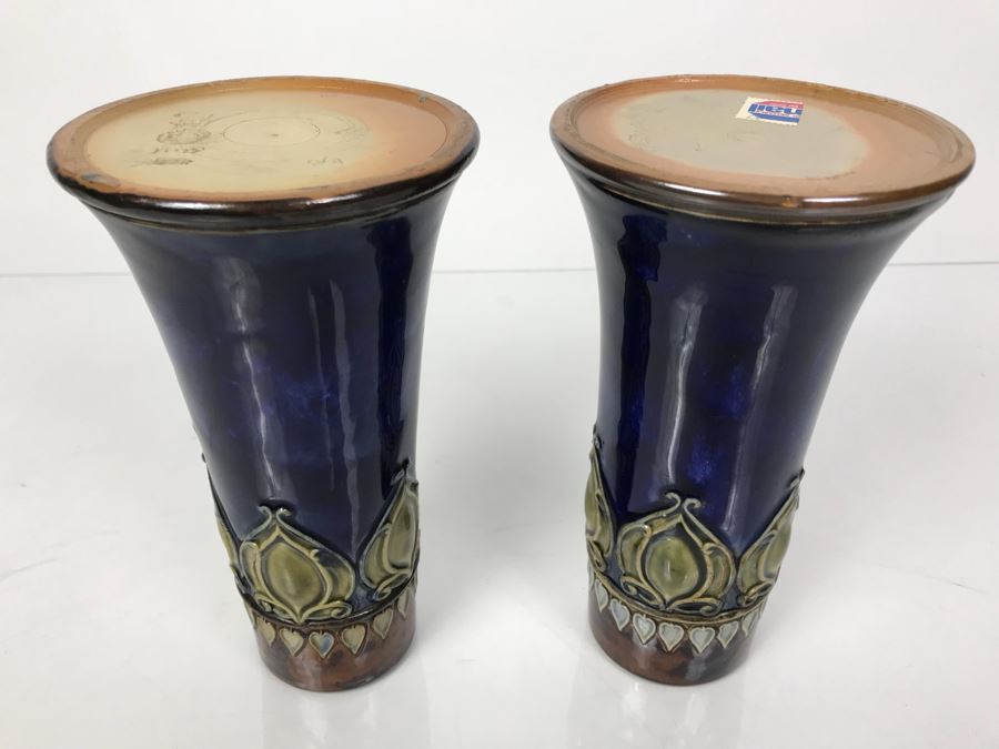 Pair Of Antique Royal Doulton England Vases Stoneware 6711 7.5'H [Photo 11]