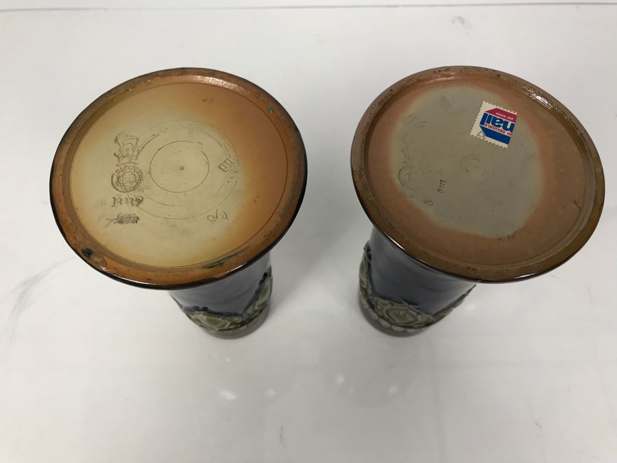 Pair Of Antique Royal Doulton England Vases Stoneware 6711 7.5'H [Photo 12]