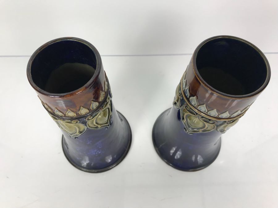 Pair Of Antique Royal Doulton England Vases Stoneware 6711 7.5'H [Photo 9]