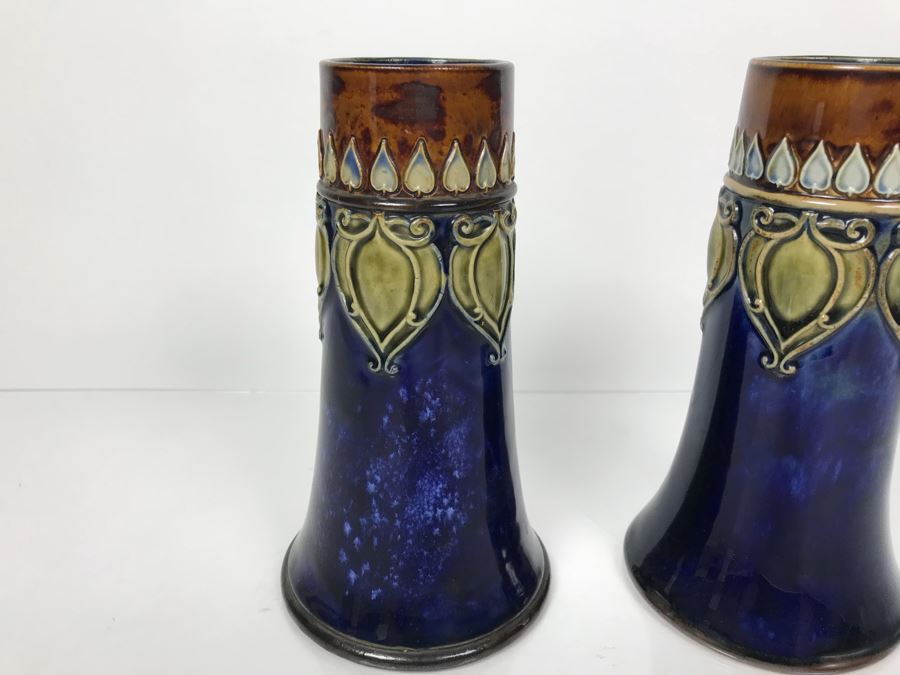 Pair Of Antique Royal Doulton England Vases Stoneware 6711 7.5'H [Photo 8]