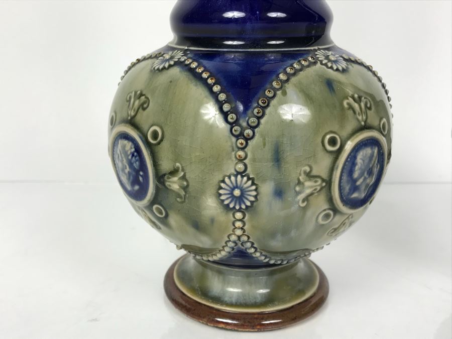 Pair Of Antique Vases One Is Doulton Lambeth England And One Is Royal Doulton England 8866 12'H [Photo 8]