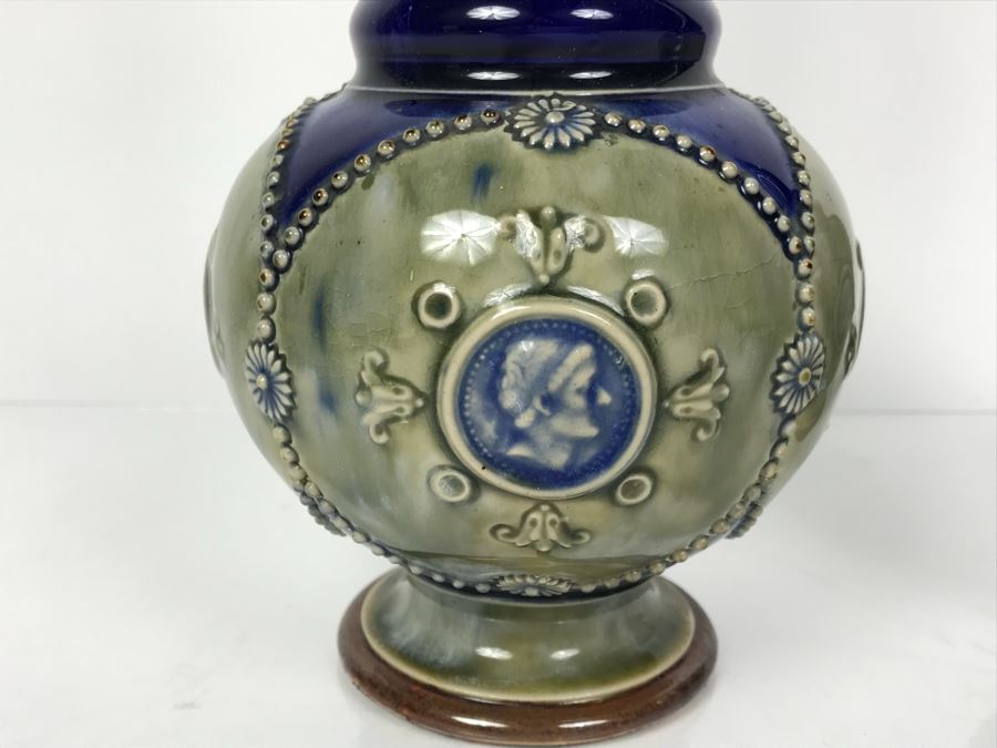 Pair Of Antique Vases One Is Doulton Lambeth England And One Is Royal Doulton England 8866 12'H [Photo 9]