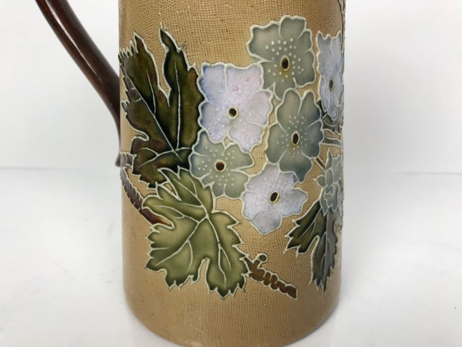 Antique Doulton Lambeth England Stoneware Pitcher With Doulton & Slaters Patent 8598 8.25'H [Photo 3]