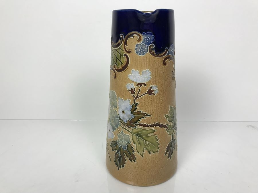 Antique Doulton Lambeth England Stoneware Pitcher With Doulton & Slaters Patent 8598 8.25'H [Photo 4]