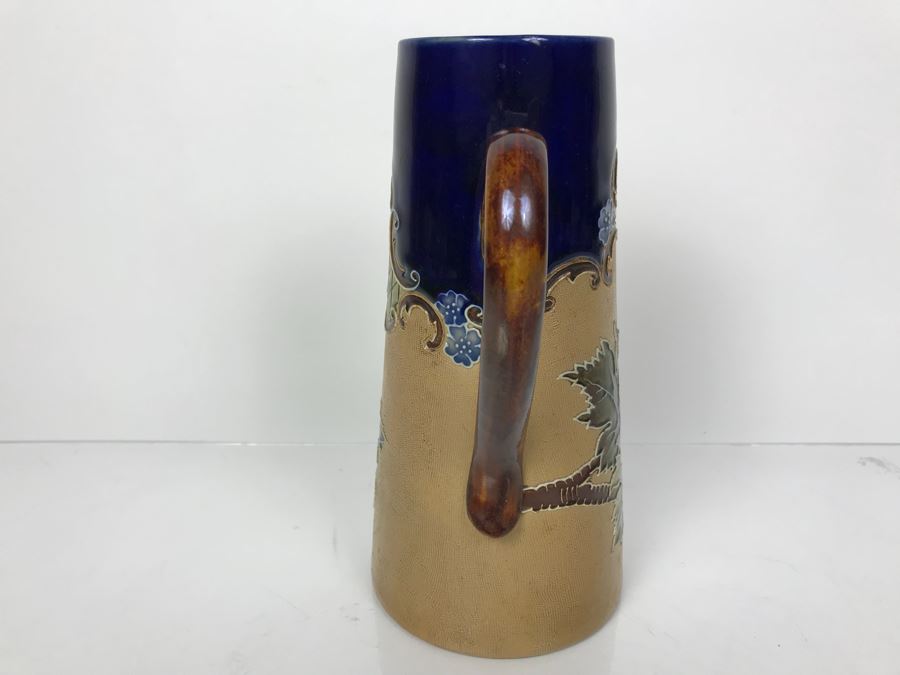Antique Doulton Lambeth England Stoneware Pitcher With Doulton & Slaters Patent 8598 8.25'H [Photo 7]