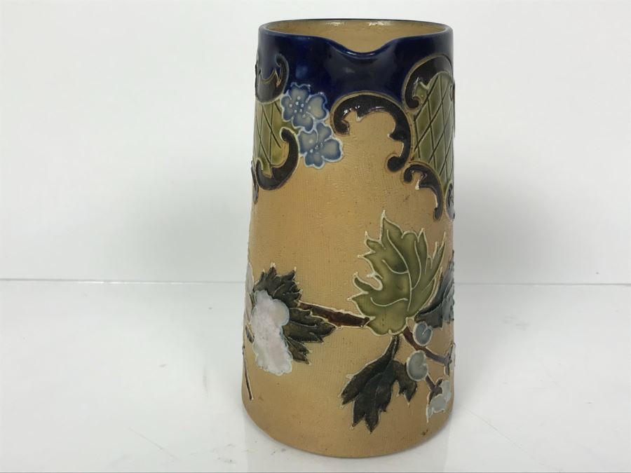 Antique Doulton Lambeth England Stoneware Pitcher With Doulton & Slaters Patent 8598 5.5'H [Photo 4]