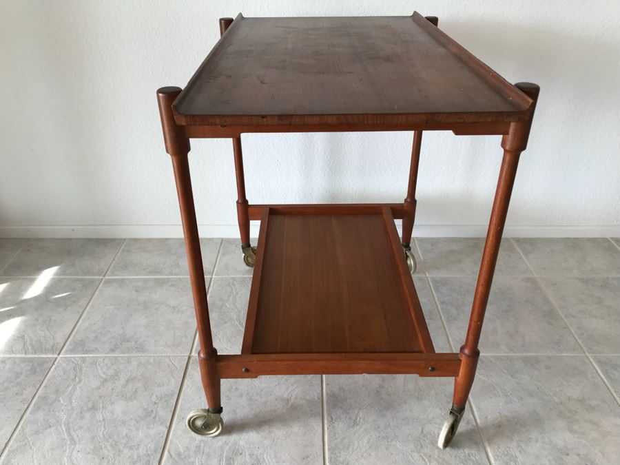 Mid-Century Modern Teak Bar Tea Cart With Extra Leaf [Photo 6]