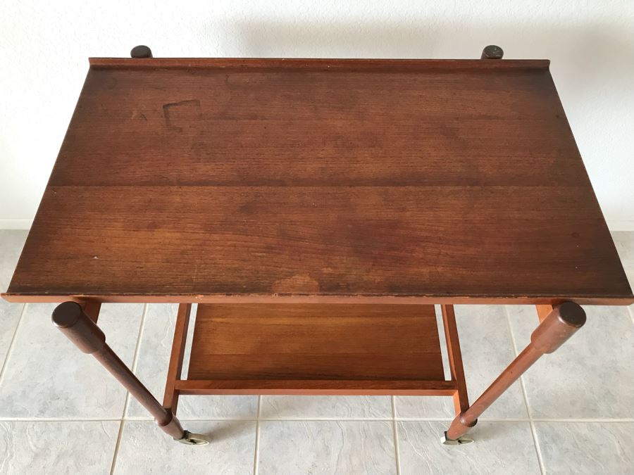 Mid-Century Modern Teak Bar Tea Cart With Extra Leaf [Photo 5]