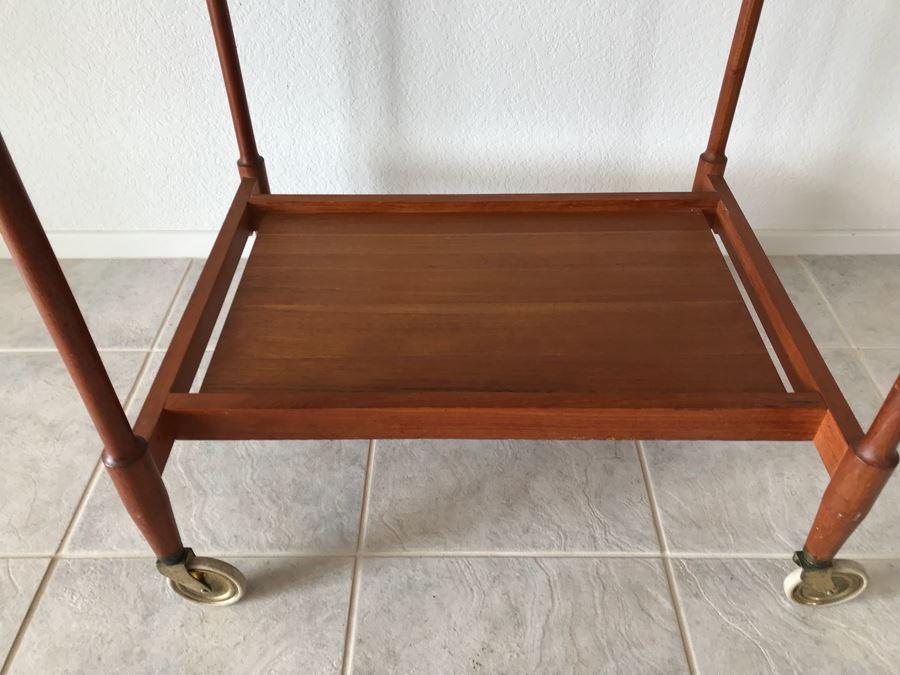 Mid-Century Modern Teak Bar Tea Cart With Extra Leaf [Photo 4]