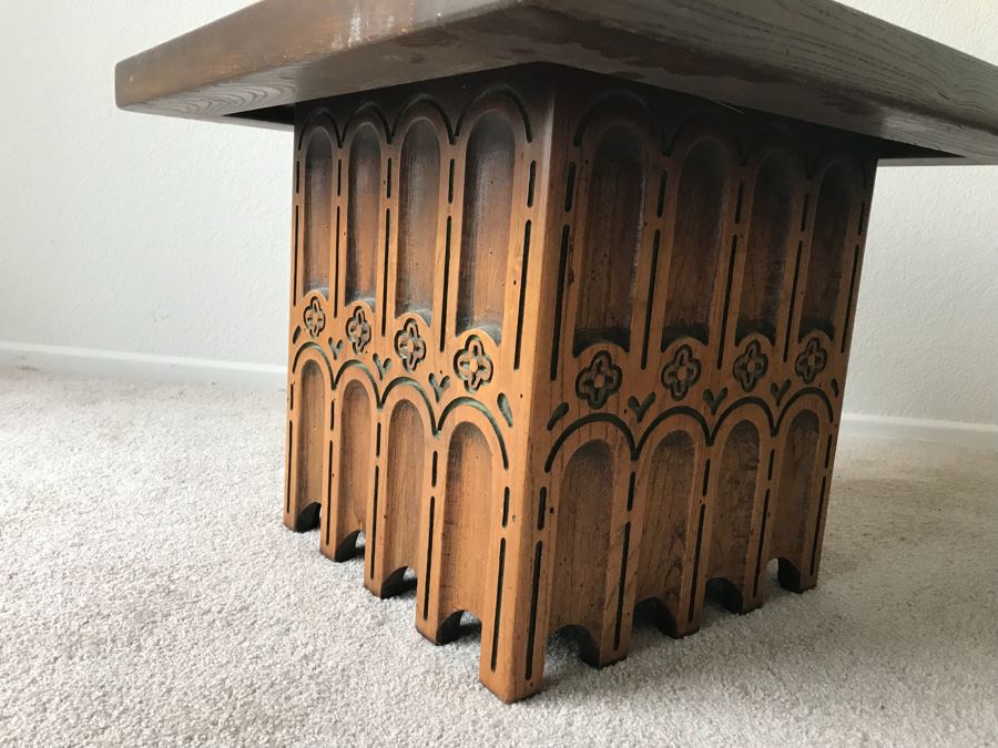 Pair Of Wooden End Tables (Can't Make Out Furniture Label) [Photo 8]