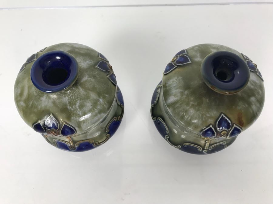 Pair Of Antique Royal Doulton England Vases 2689 3.5'H [Photo 5]
