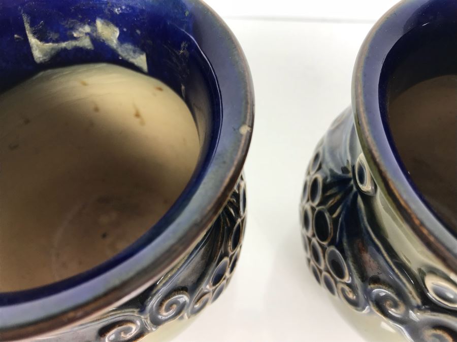Pair Of Antique Royal Doulton England Jardiniere Pots 6882 3.5'H [Photo 6]
