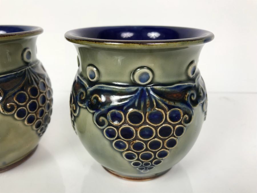 Pair Of Antique Royal Doulton England Jardiniere Pots 6882 3.5'H [Photo 2]