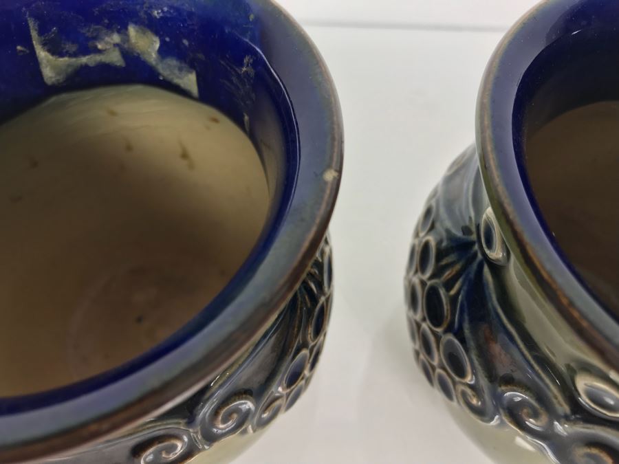 Pair Of Antique Royal Doulton England Jardiniere Pots 6882 3.5'H [Photo 7]