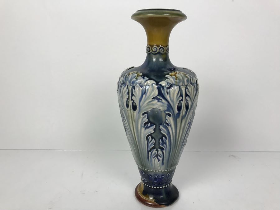 Antique Doulton Lambeth England Vase Stoneware 10'H [Photo 5]