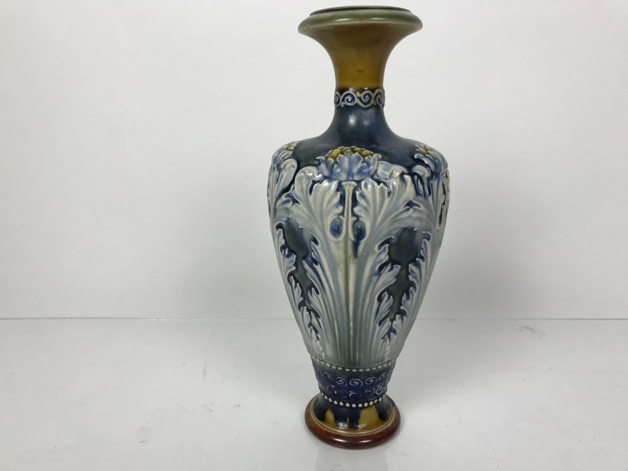 Antique Doulton Lambeth England Vase Stoneware 10'H