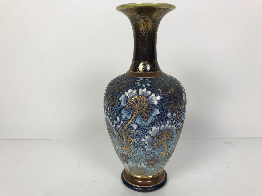 Antique Doulton Lambeth England Doulton Slater's Patent Vase Stoneware 9.5'H [Photo 3]