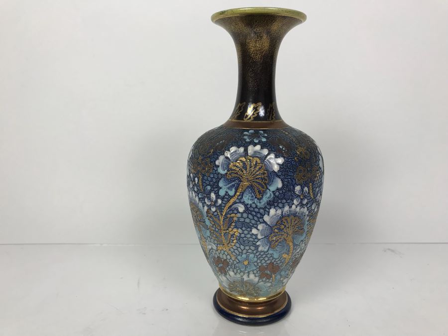 Antique Doulton Lambeth England Doulton Slater's Patent Vase Stoneware 9.5'H