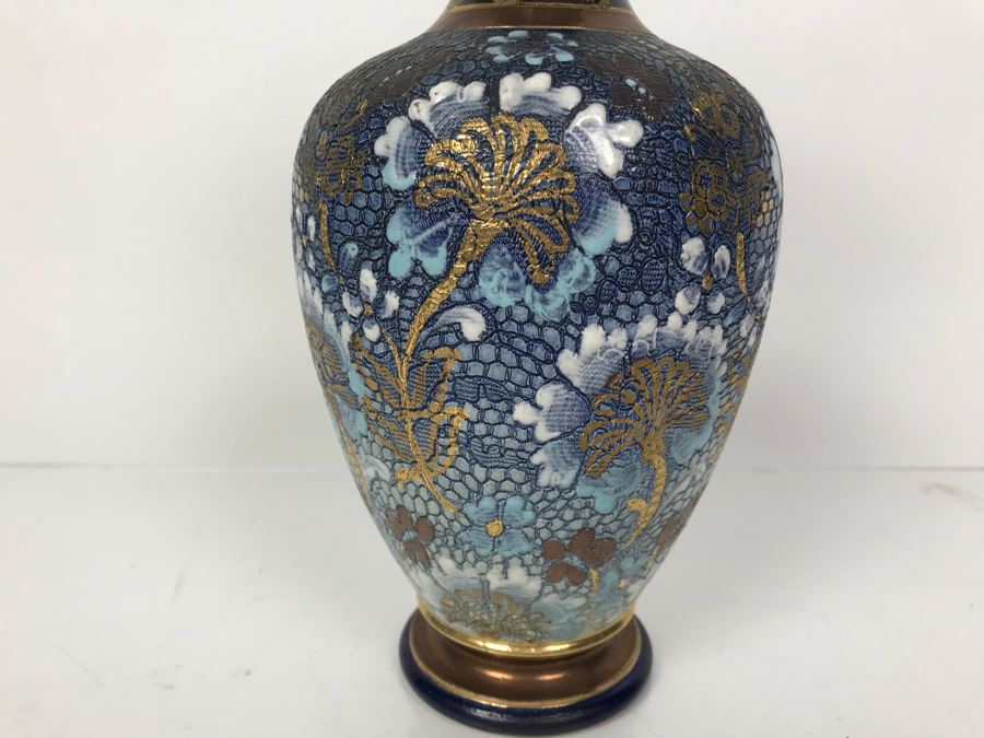 Antique Doulton Lambeth England Doulton Slater's Patent Vase Stoneware 9.5'H [Photo 4]