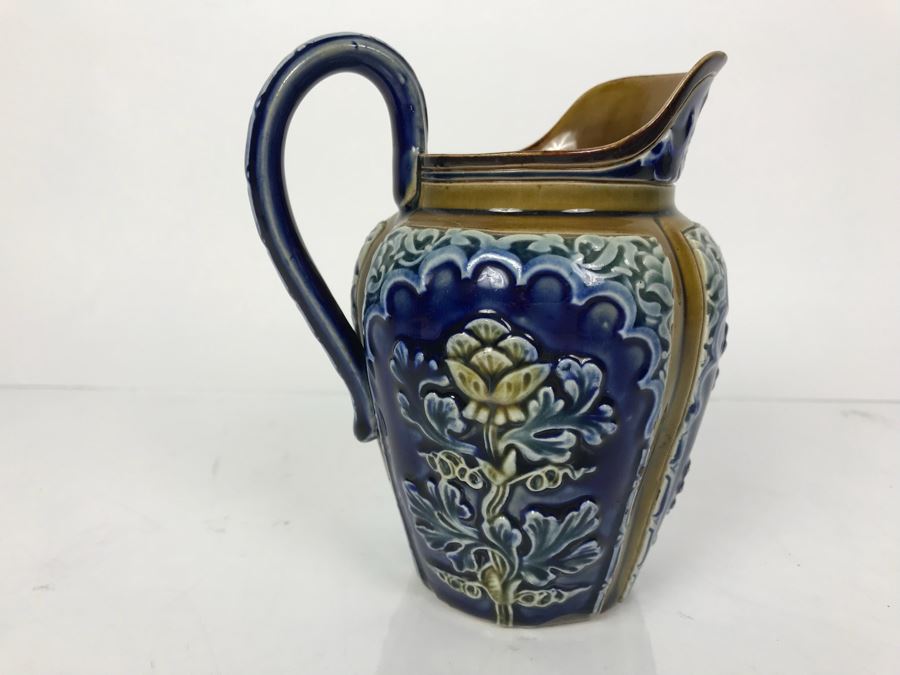 Antique Doulton Lambeth Pitcher Jug Stoneware 5.25'H [Photo 4]