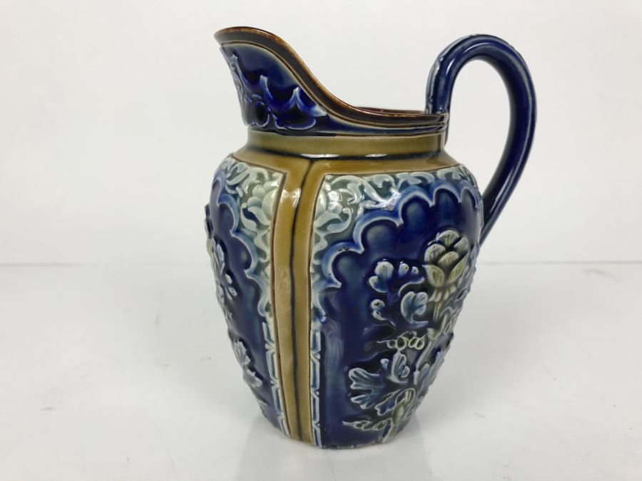 Antique Doulton Lambeth Pitcher Jug Stoneware 5.25'H [Photo 2]