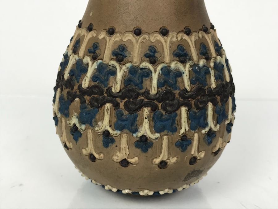 Antique Doulton Lambeth Silicon Stoneware Vase 1883 4'H [Photo 4]