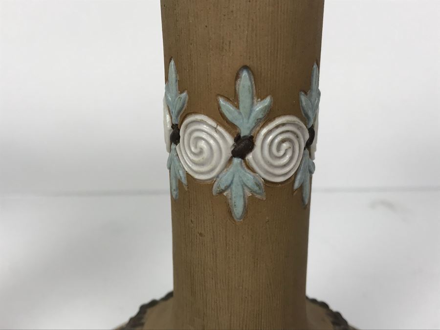 Set Of (3) Antique Doulton Lambeth England Silicon Candlesticks 9797 Stoneware 6.5'H [Photo 4]