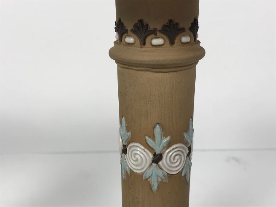 Set Of (3) Antique Doulton Lambeth England Silicon Candlesticks 9797 Stoneware 6.5'H [Photo 3]