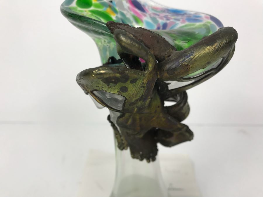 Copper And Hand Blown Art Glass Vase By Moldoveanu [Photo 7]