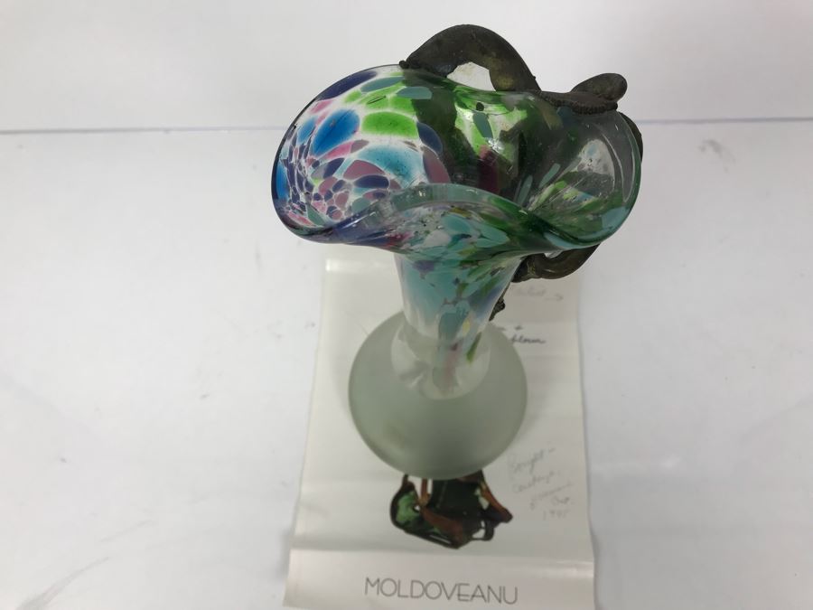 Copper And Hand Blown Art Glass Vase By Moldoveanu [Photo 11]