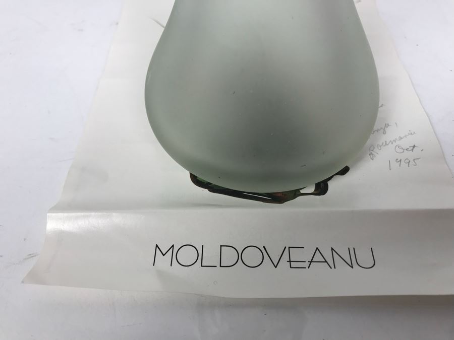 Copper And Hand Blown Art Glass Vase By Moldoveanu [Photo 8]