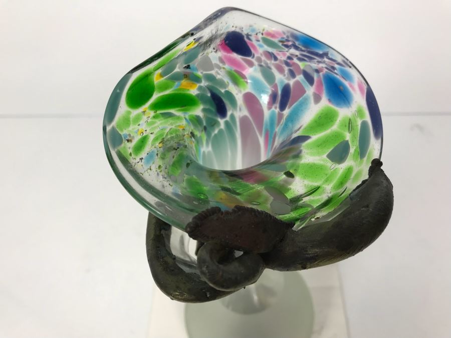 Copper And Hand Blown Art Glass Vase By Moldoveanu [Photo 6]