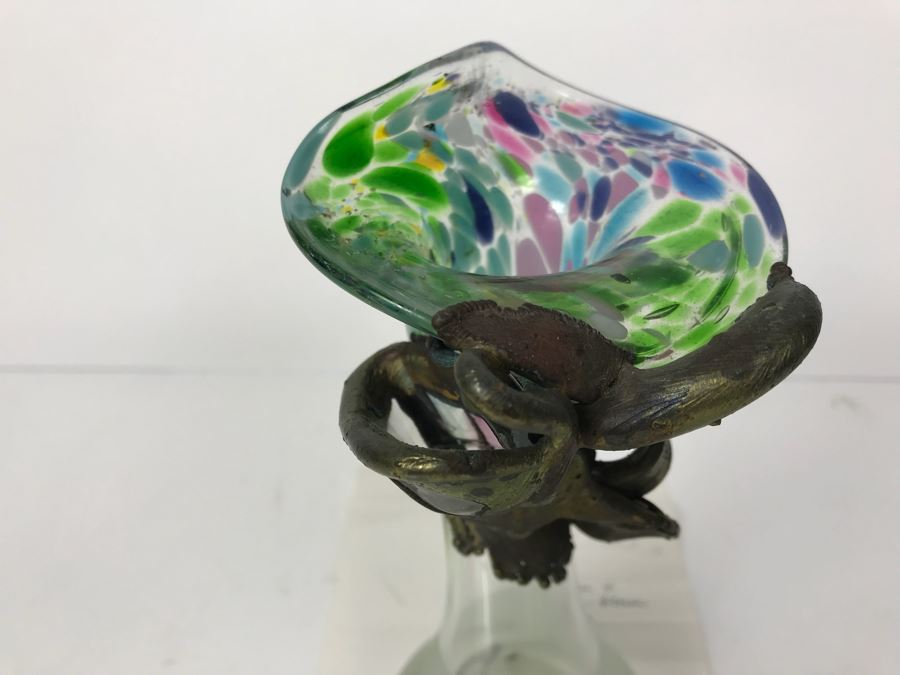 Copper And Hand Blown Art Glass Vase By Moldoveanu [Photo 4]