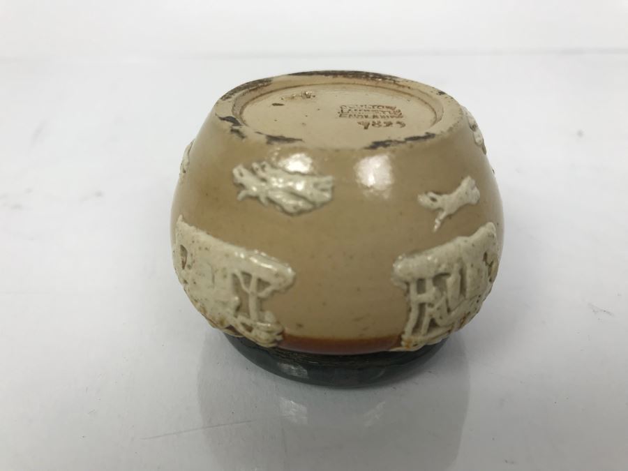 Antique Doulton Lambeth England Cup With Silver Rim 7819 Stoneware 1.5'H [Photo 8]