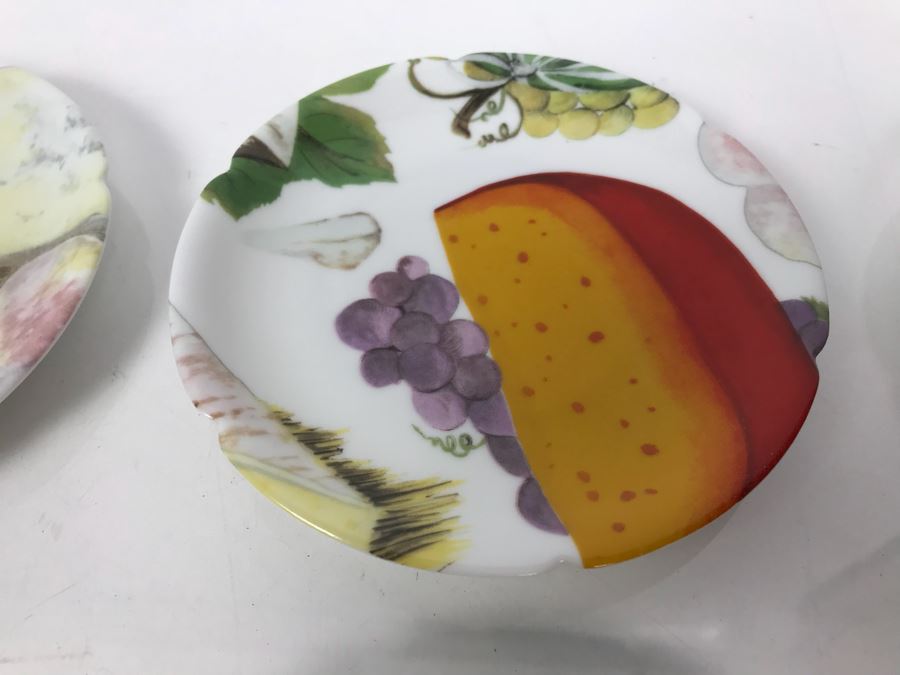 Set Of (6) Rochard Limoges France Plates Cheese And Grapes Motif [Photo 3]