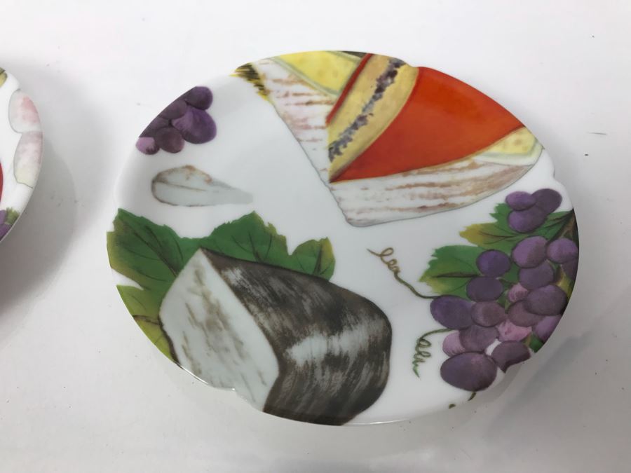 Set Of (6) Rochard Limoges France Plates Cheese And Grapes Motif [Photo 4]