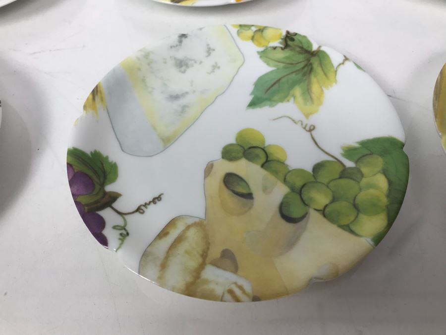 Set Of (6) Rochard Limoges France Plates Cheese And Grapes Motif [Photo 2]