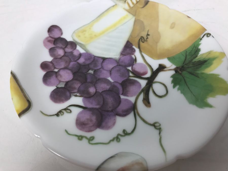 Set Of (6) Rochard Limoges France Plates Cheese And Grapes Motif [Photo 5]