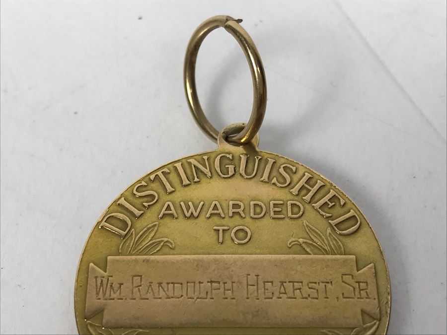 14k Gold Medal Awarded To William Randolph Hearst, Sr (Hearst Castle) Distinguished Public Service Medal From Navy Department United States Of America 15.5g [Photo 10]