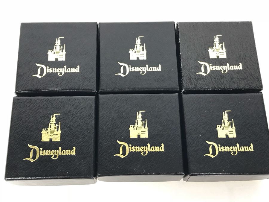 Collection Of (6) Vintage Sterling Silver Mickey Mouse Tie Pins From Disneyland Park - See Photos For Box Tops  (Fulton Burley) [Photo 10]
