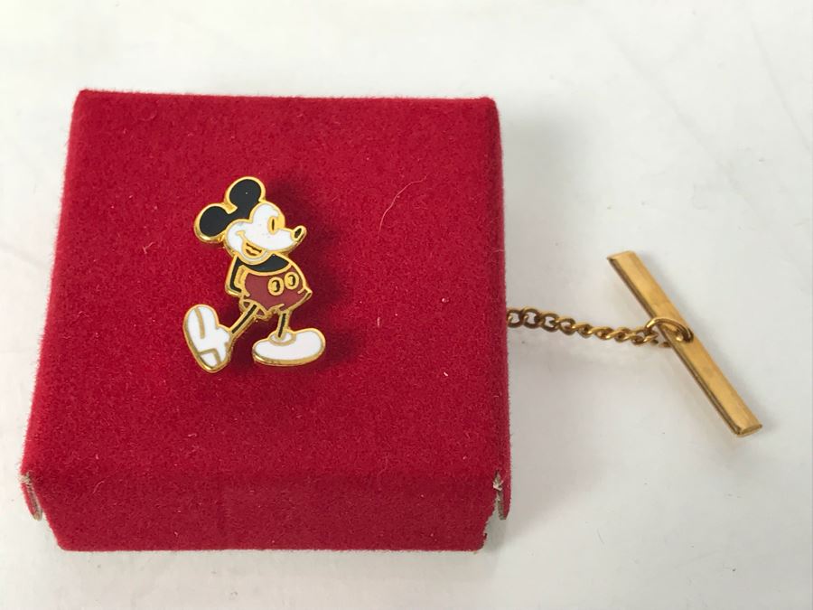 Collection Of (12) Small Vintage Mickey Mouse Tie Pins From Disneyland Park Some With Disneyland Price Tags  (Fulton Burley) [Photo 5]